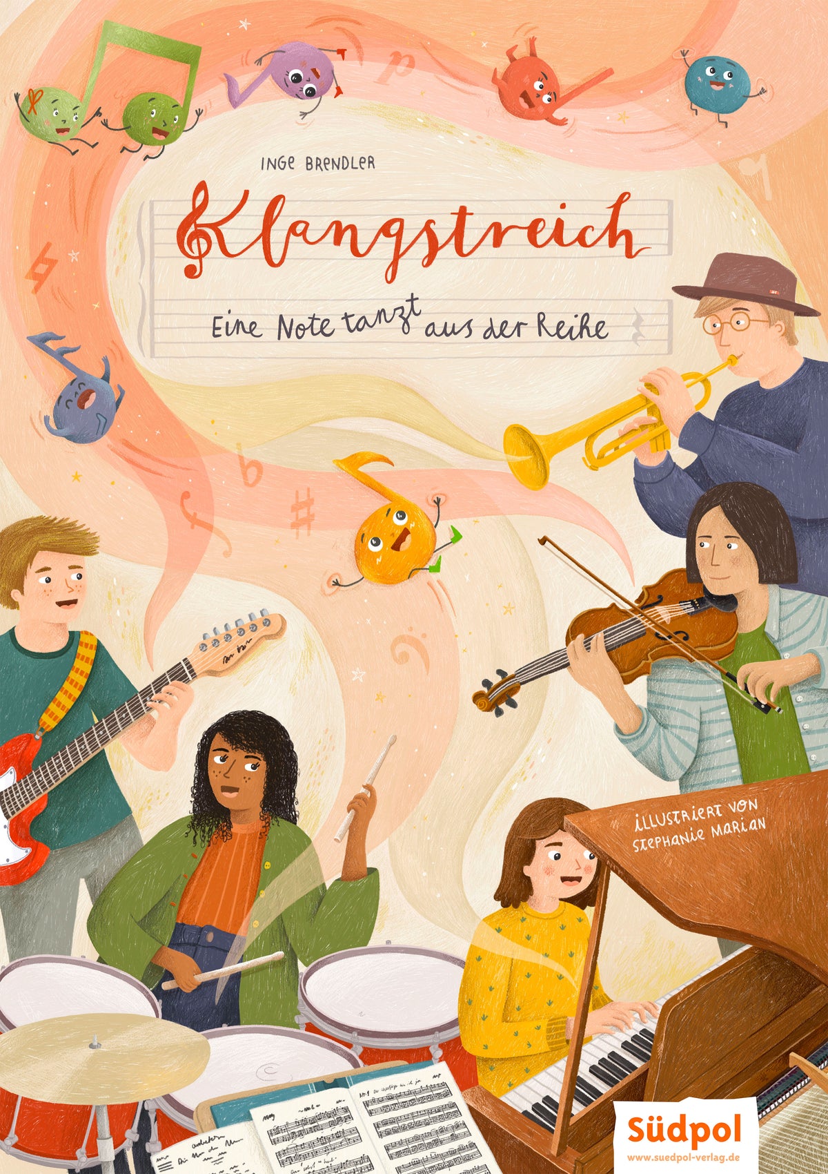 Poster zum Buch: Klangstreich
Coverillustration „Klangstreich – Eine Note tanzt aus der Reihe“ von Inge Brendler, Illustration Stephanie Marian